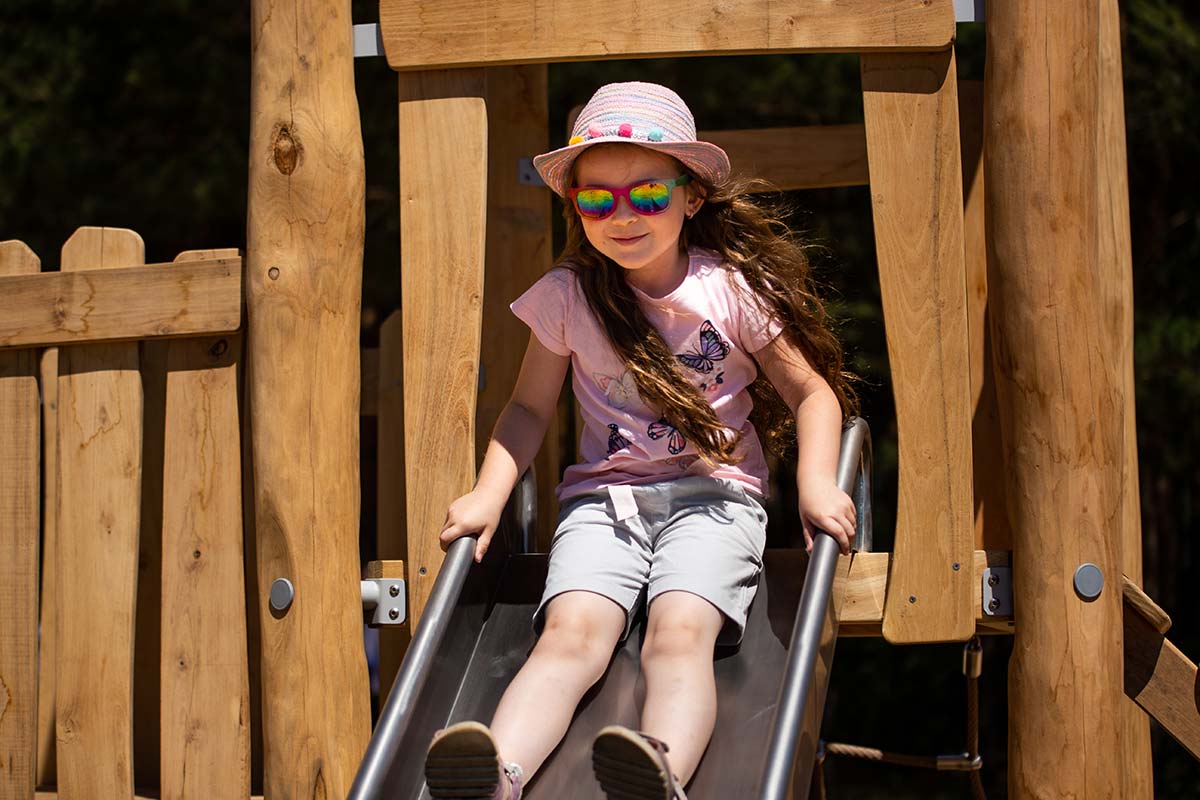 Girl on slide