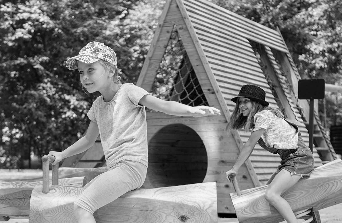 Girl on wooden horse