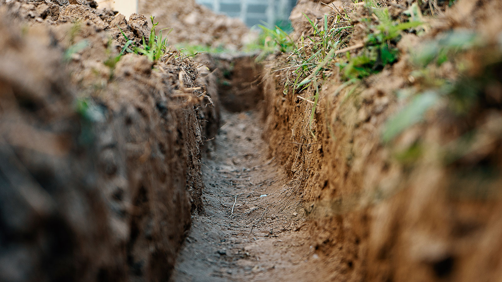 Ditch running through earth